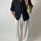 Boxy silk blouse | Black