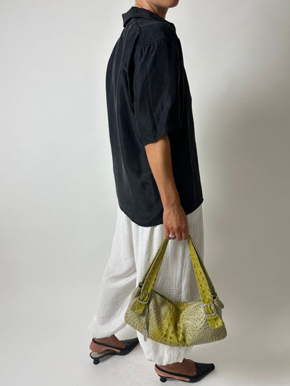 Boxy silk blouse | Black