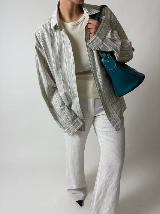 Relaxed striped shirt | Stone / Blue