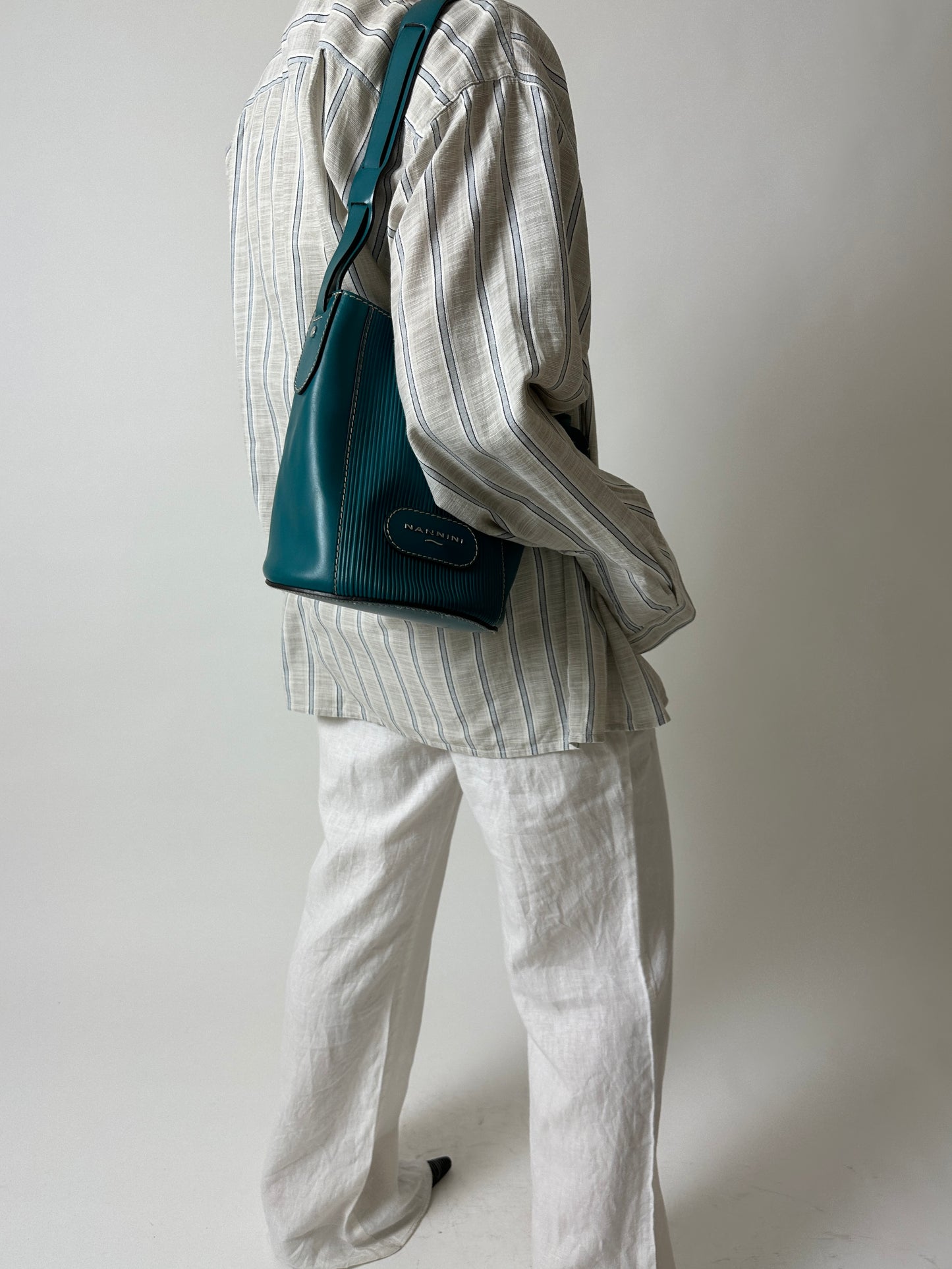 Relaxed striped shirt | Stone / Blue