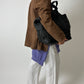 Suede relaxed jacket | Brown