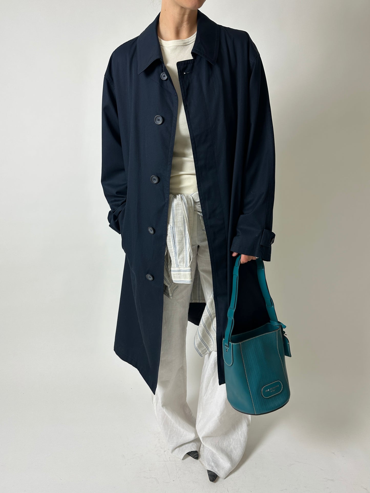 Long mac coat | Dark blue