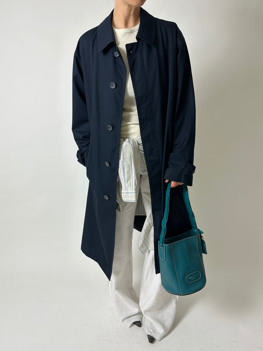Long mac coat | Dark blue