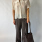 Leather shoulder bag | Taupe / Brown