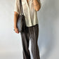 Leather shoulder bag | Taupe / Brown