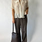 Leather shoulder bag | Taupe / Brown