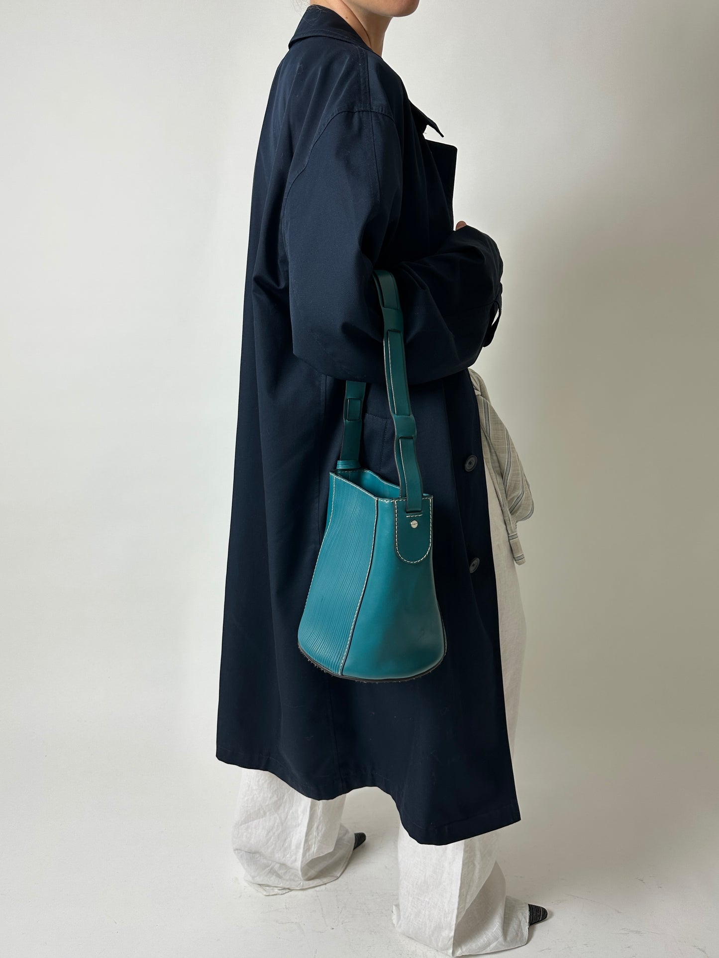 Long mac coat | Dark blue