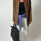 Suede relaxed jacket | Brown