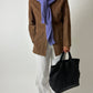 Suede relaxed jacket | Brown