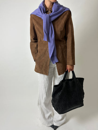 Wool v-neck sweater | Purple