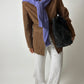 Wool v-neck sweater | Purple