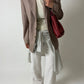 Relaxed fit woven blazer | Bordeaux / Ecru