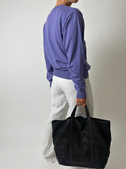 Wool v-neck sweater | Purple