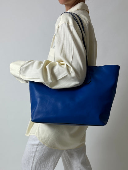 Leather shoulder bag | Cobalt blue