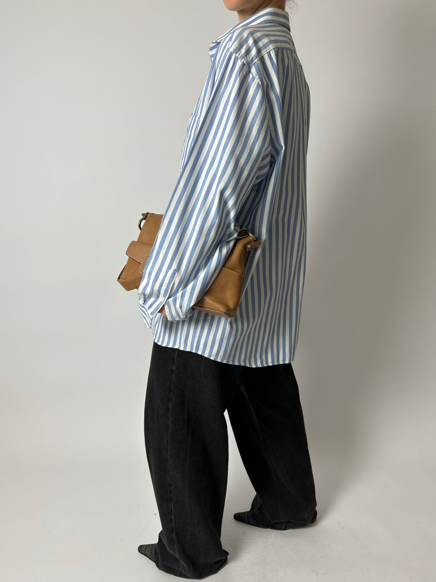 Oversized striped shirt | Blue / Off white