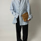 Oversized striped shirt | Blue / Off white
