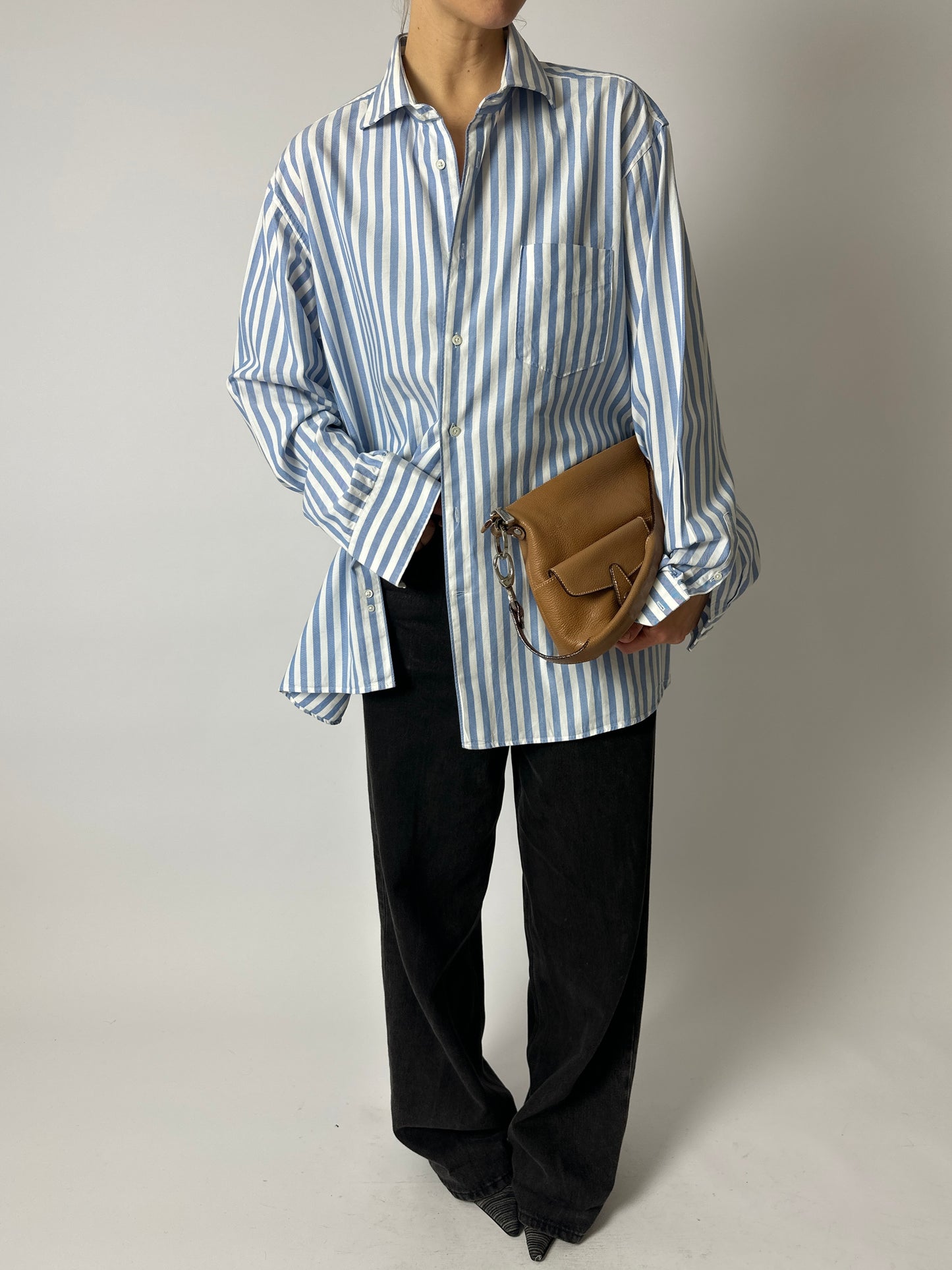 Oversized striped shirt | Blue / Off white