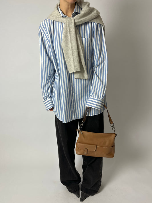 Oversized striped shirt | Blue / Off white