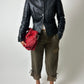 Leather fitted jacket | Black