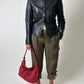 Leather shoulder bag | Red