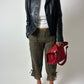 Leather shoulder bag | Red