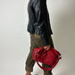 Leather shoulder bag | Red