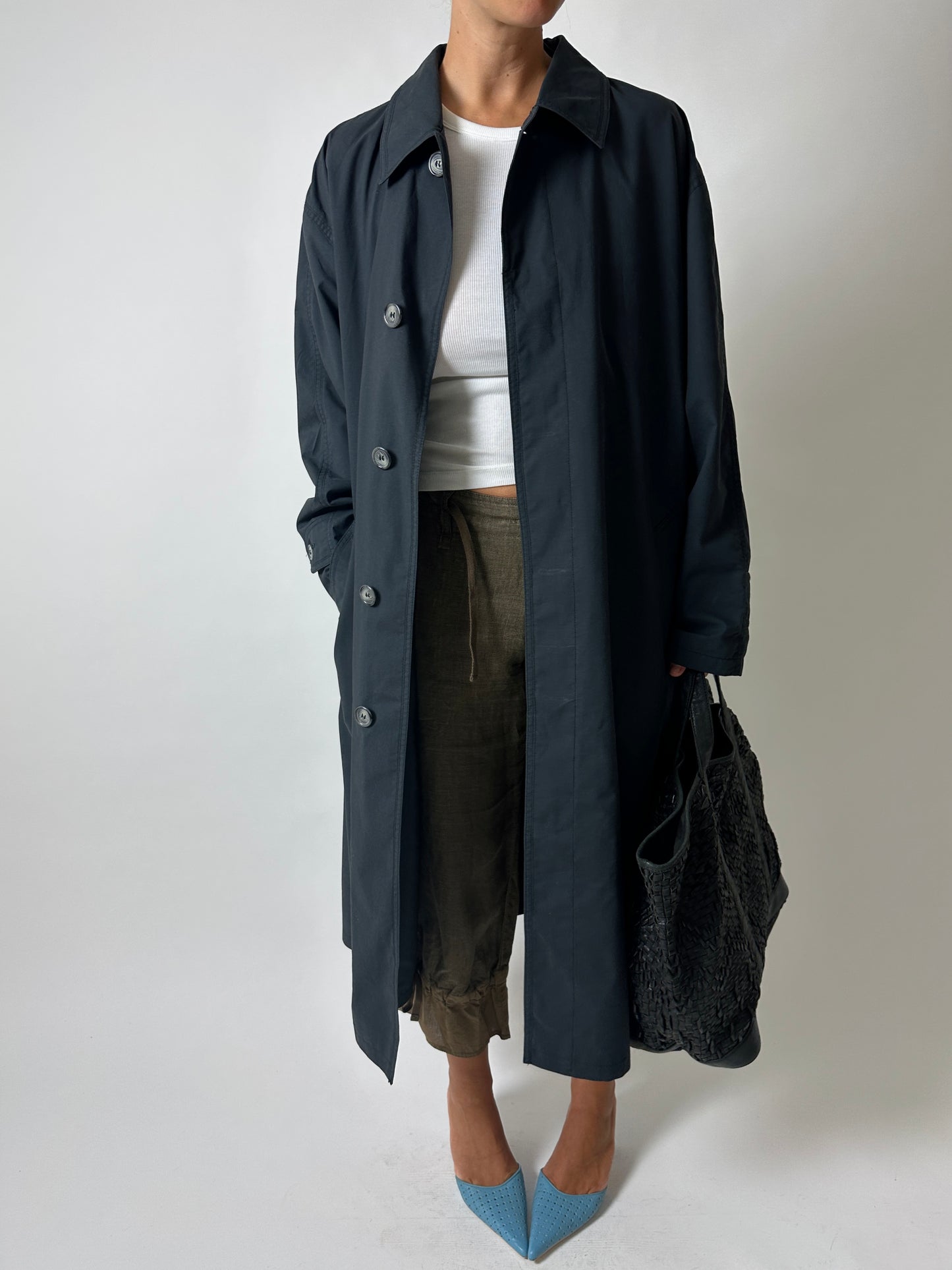 Oversized trench coat | Off Black