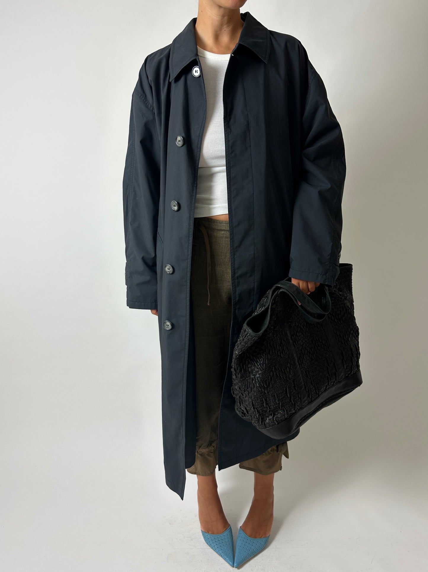 Oversized trench coat | Off Black