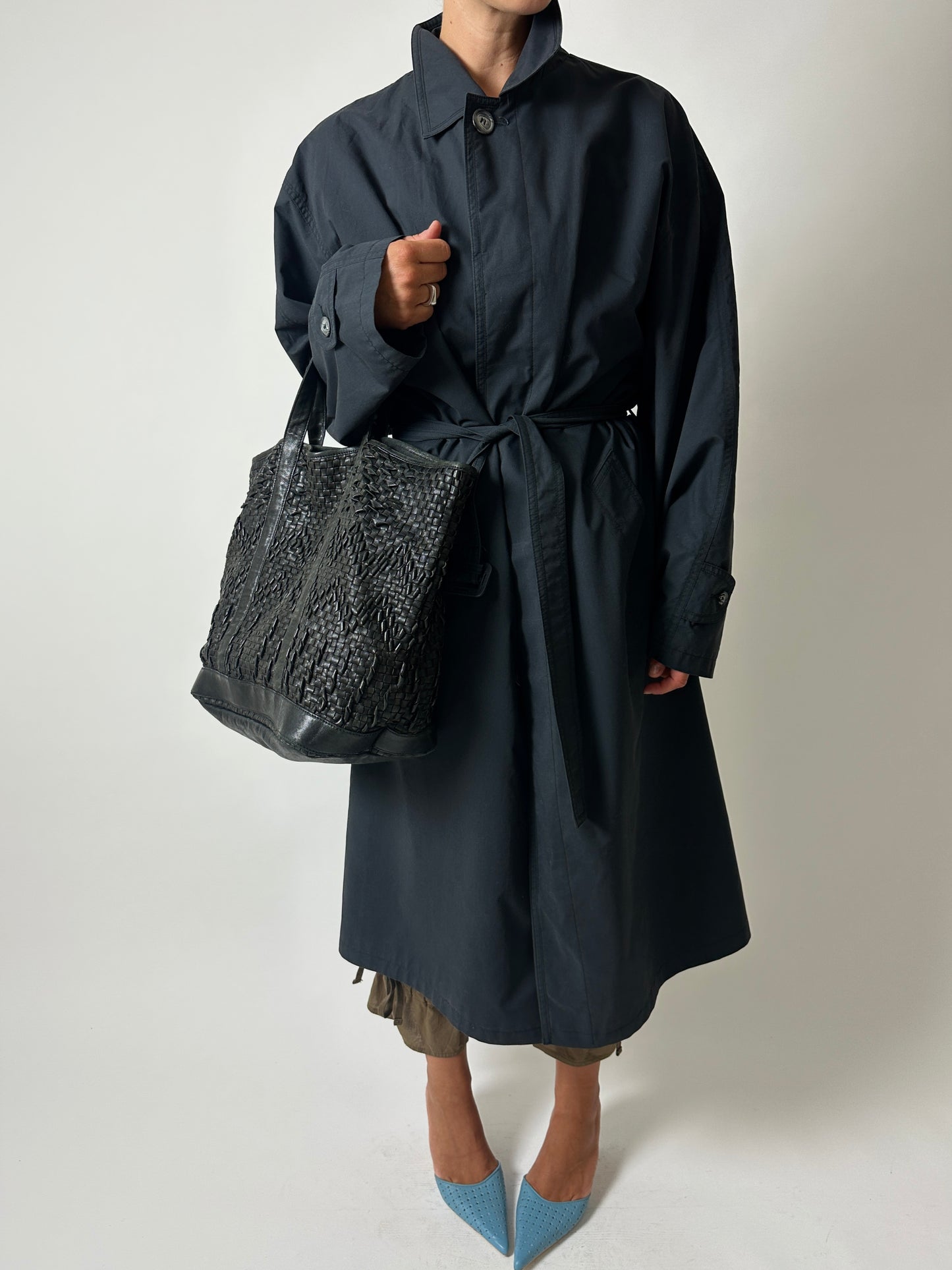 Oversized trench coat | Off Black