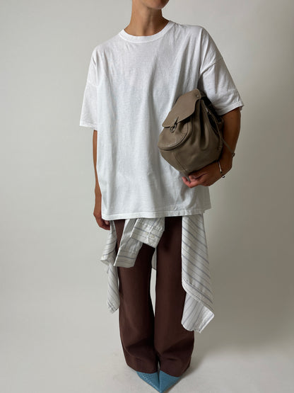 Leather shoulder bag | Beige