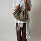 Leather shoulder bag | Beige