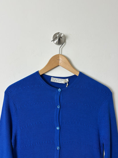 Silk cardigan | Cobalt