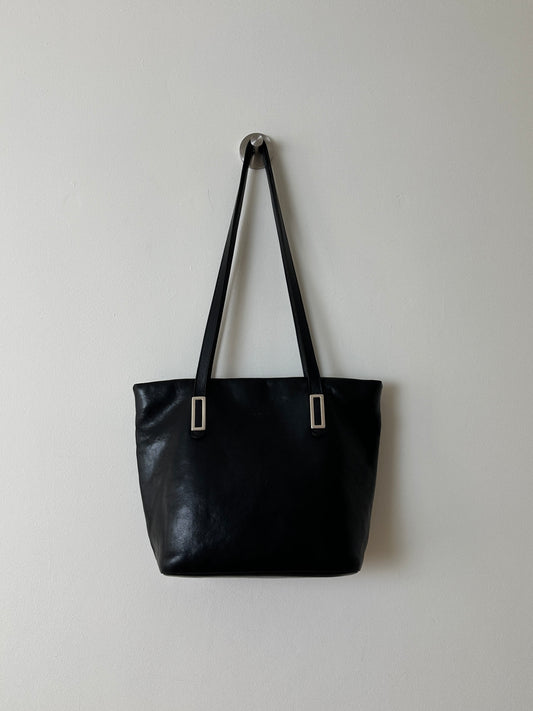 Leather tote bag | Black