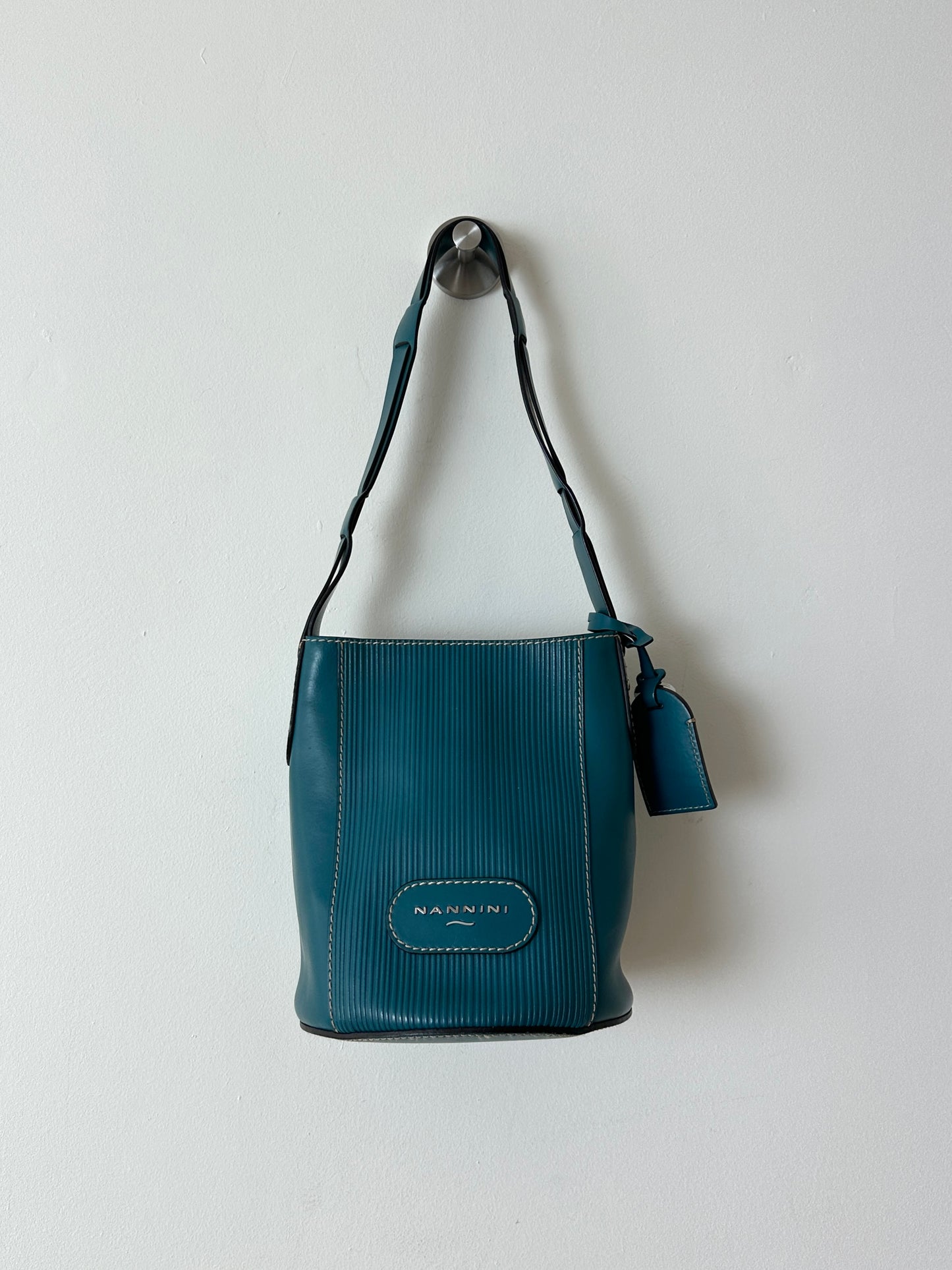 Leather bucket bag | Dark turquoise