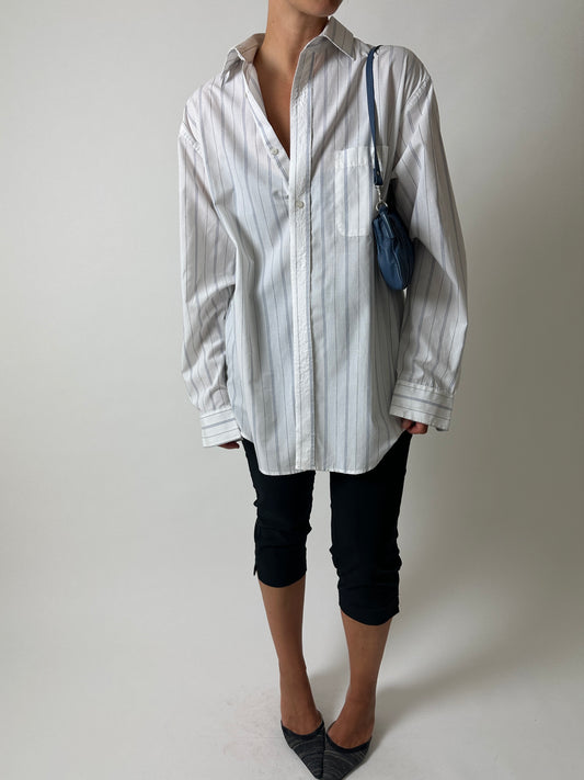 Oversized striped shirt | White / Blue