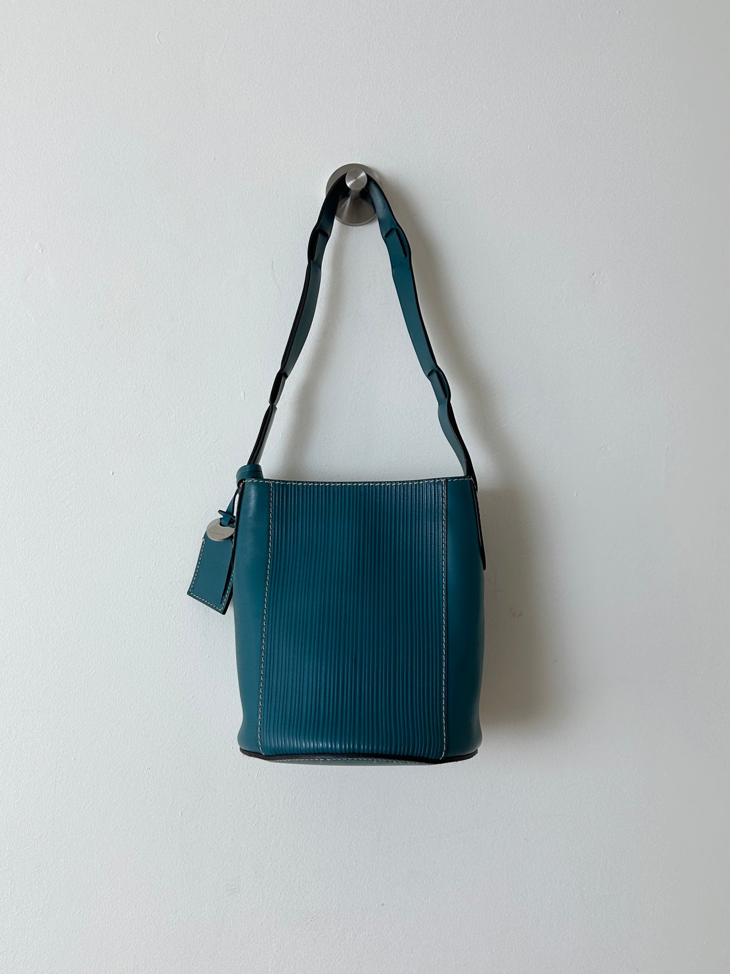 Leather bucket bag | Dark turquoise