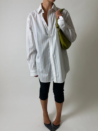 Oversized striped shirt | White / Blue