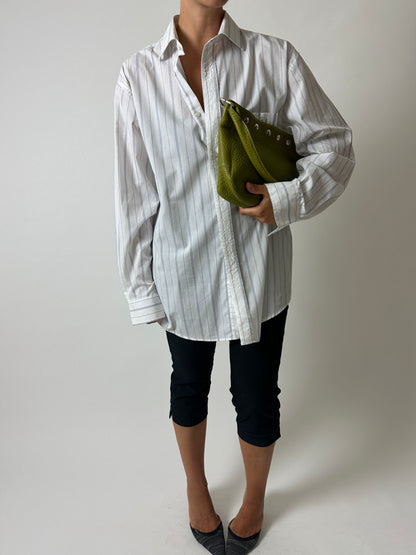 Oversized striped shirt | White / Blue