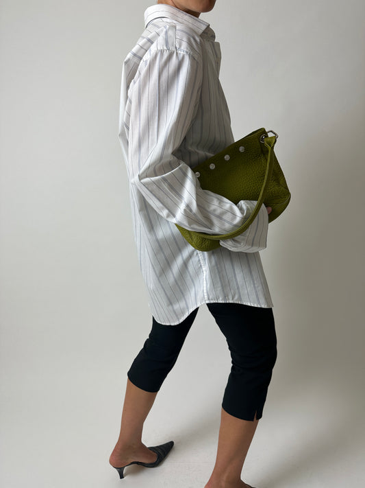 Oversized striped shirt | White / Blue