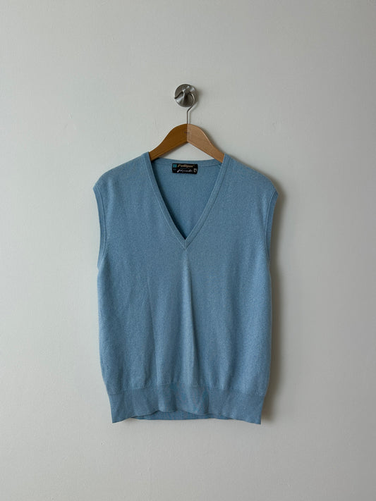 Wool v-neck vest | Light Blue
