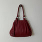 Leather shoulder bag | Bordeaux