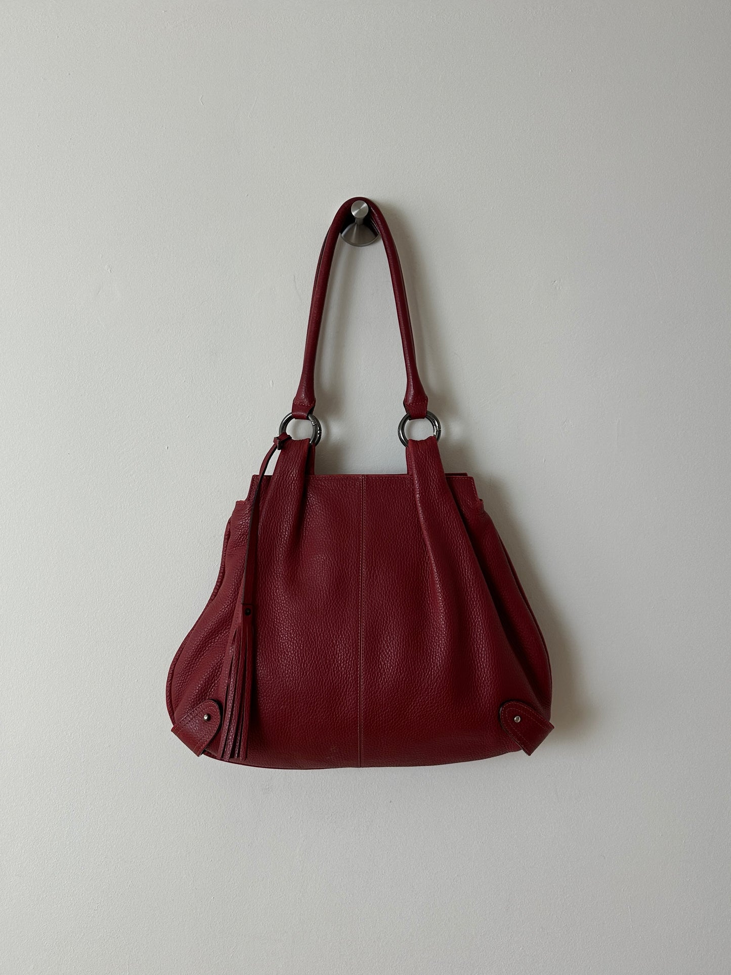 Leather shoulder bag | Bordeaux