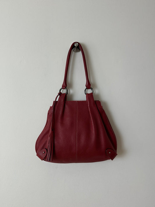 Leather shoulder bag | Bordeaux