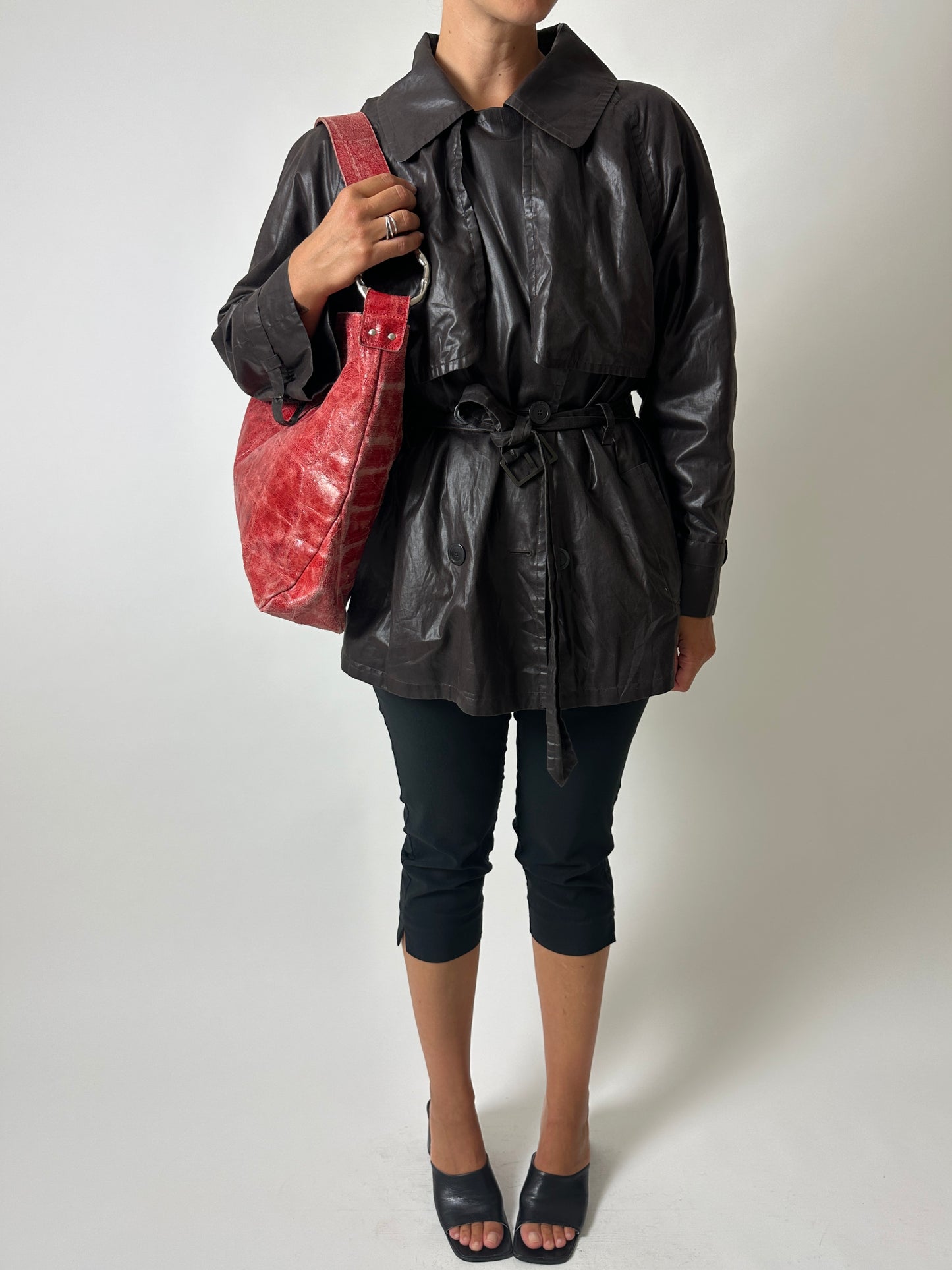 Short trench coat | Dark Brown