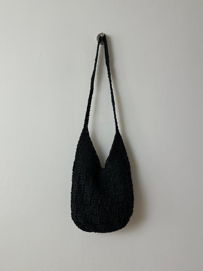 Raffia summer bag | Black