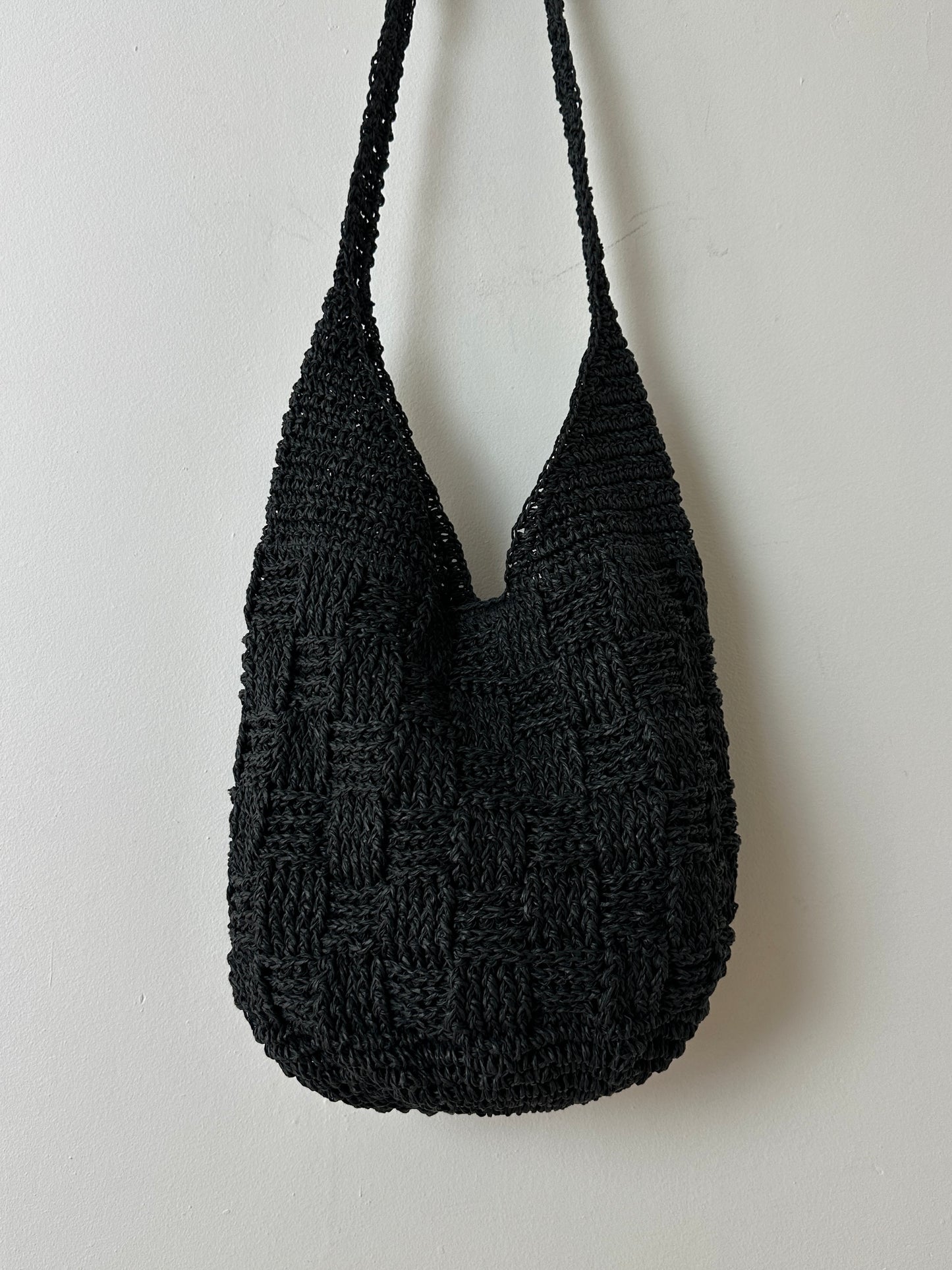 Raffia summer bag | Black
