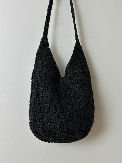 Raffia summer bag | Black