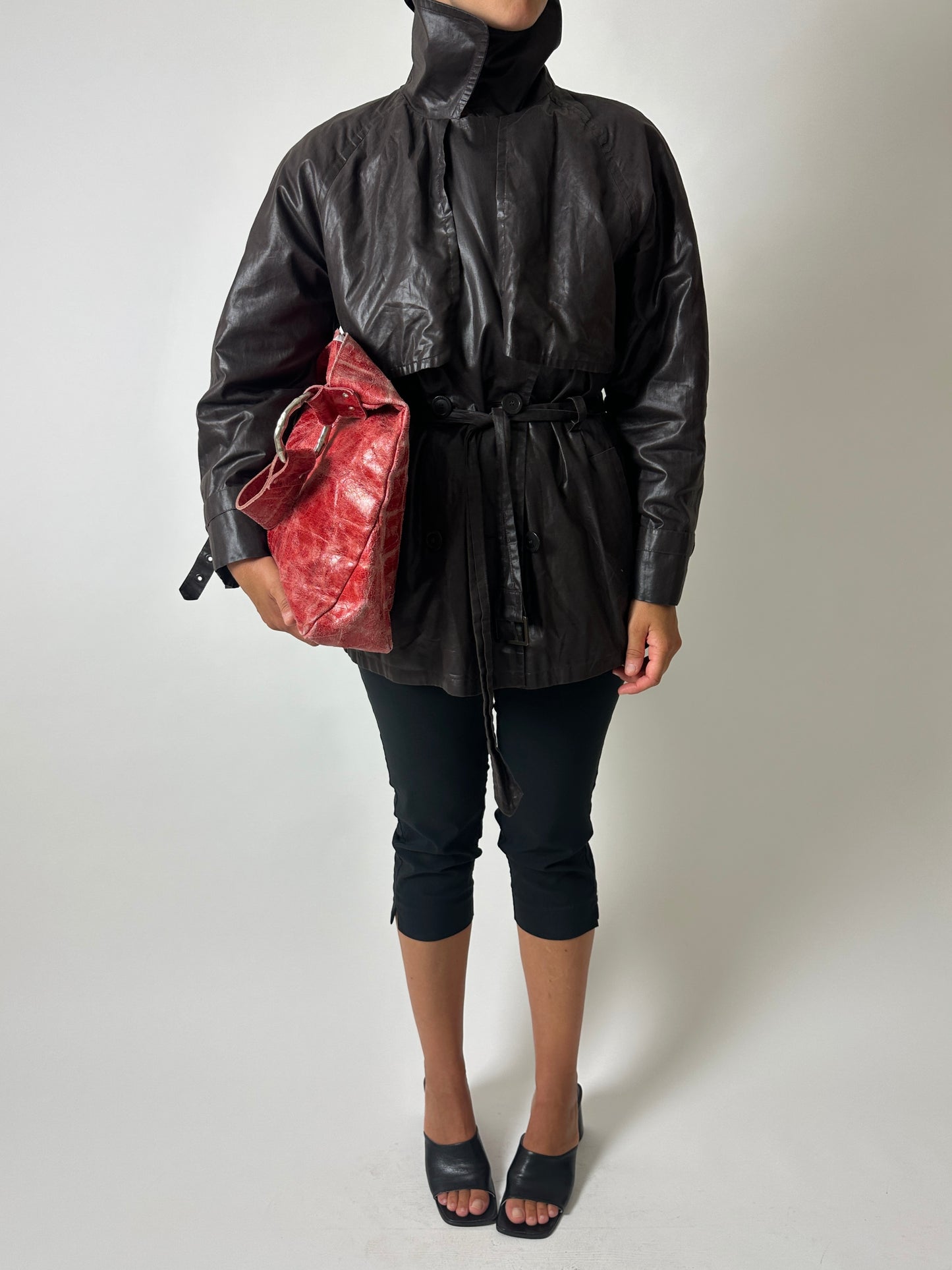 Short trench coat | Dark Brown