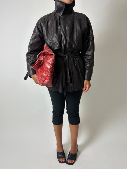 Short trench coat | Dark Brown