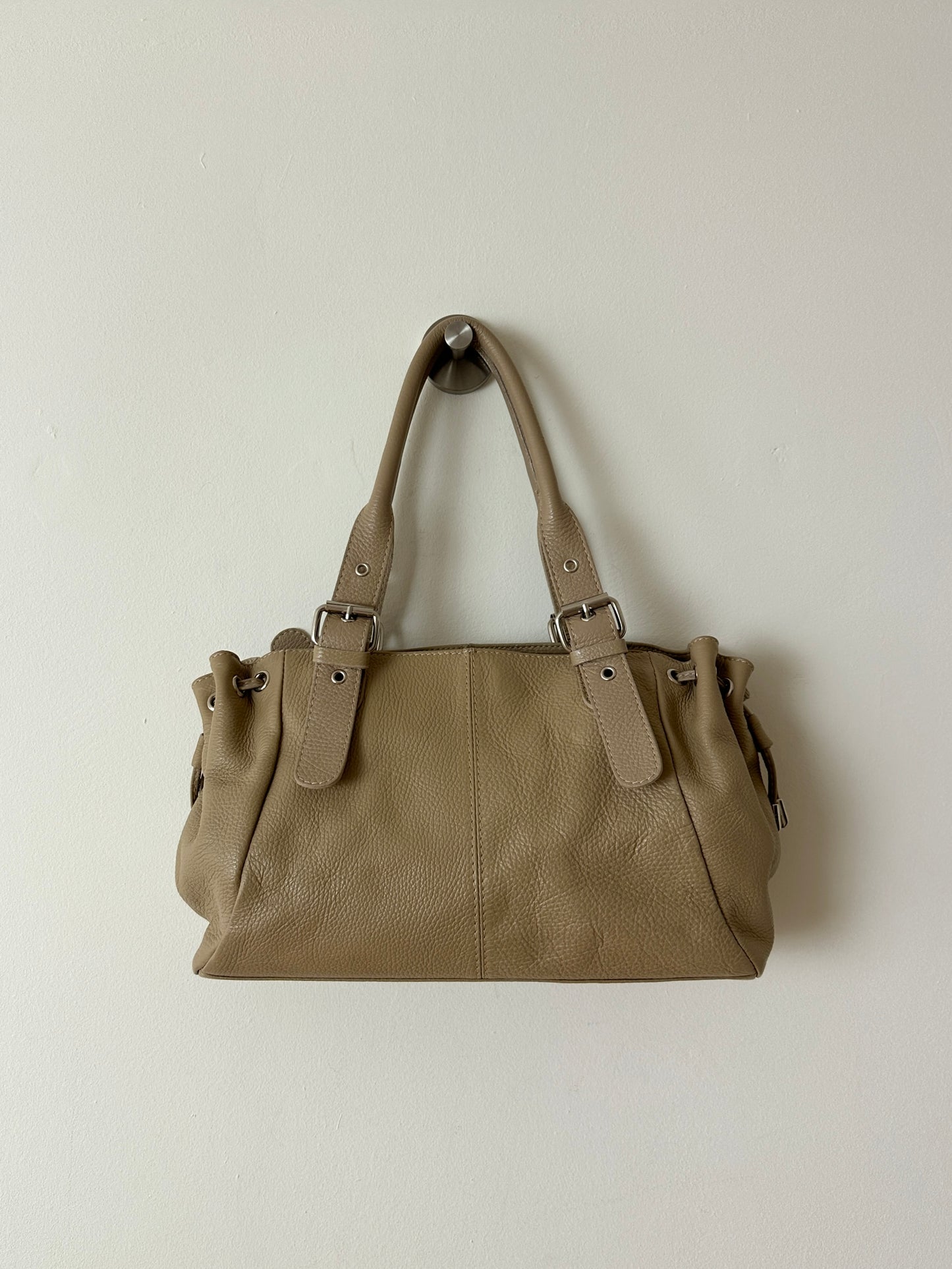 Leather shoulder bag | Soft ecru